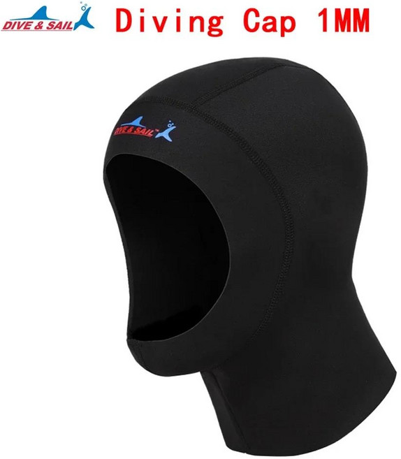 1mm 네오프렌 스쿠버 다이빙 모자 헬멧 후드 겨울 수영 따뜻한 목 남여 잠수복 스노클링 장비, M, 01 1mm diving cap, 1개