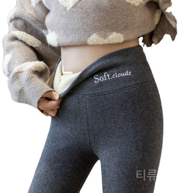 티류으스 여성 가을 겨울 기모 레깅스 하이웨이스트 슬림핏 빅사이즈 보온 바지 Lyw