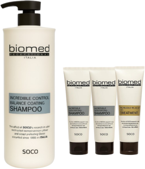 ( 1000ml+100ml+100ml+100ml) 바이오메드 프로페셔널 인크레더블 밸런스 컨트롤 코팅 샴푸 트리트먼트 증정, 1개, 13kg