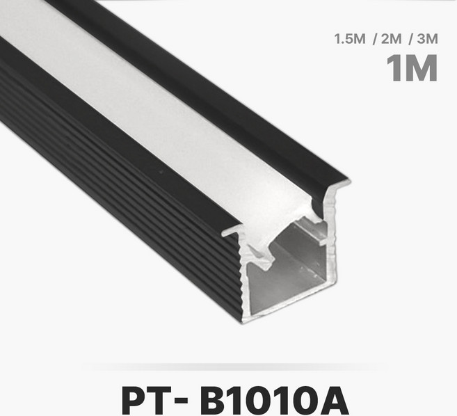 그린맥스 LED방열판 매립형 블랙 PT-B1010A * LED바 프로파일 알루미늄 방열판 라인조명 모듈 스트립 간접조명 간접등, PT-B1010Ax1M, 1개