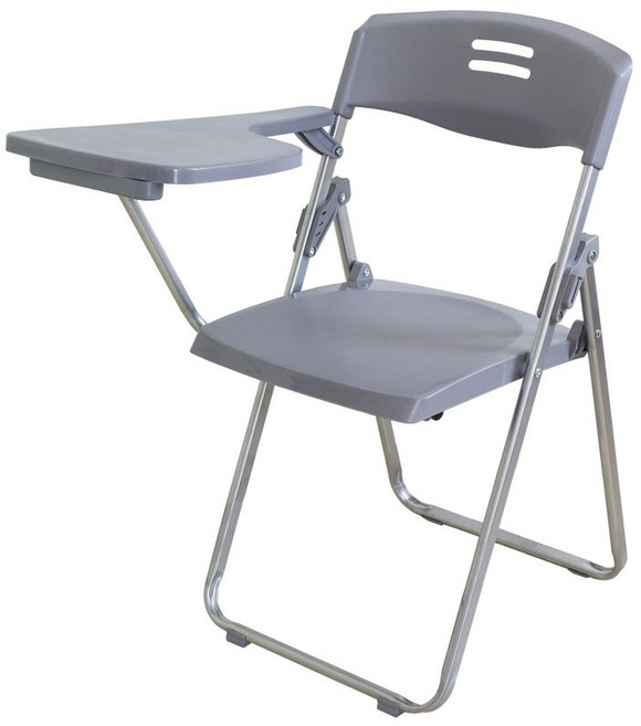 접이식 책걸상 일체형 체어 강의실 책상 폴딩 학교, 회색쓰기판