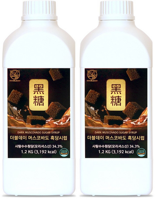 더블데이 머스코바도 흑당 시럽, 1.2kg, 2개