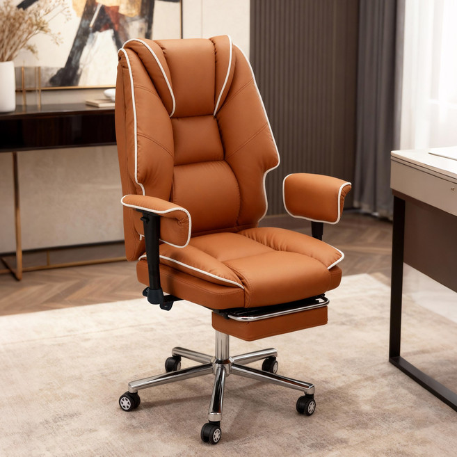 [로컬라이브] 인체공학적 게이밍 컴퓨터 의자 XH960A | 4D 팔걸이 게이밍 의자 160도 리클라이너 프리미엄 중역 의자 블랙 갈색, 브라운