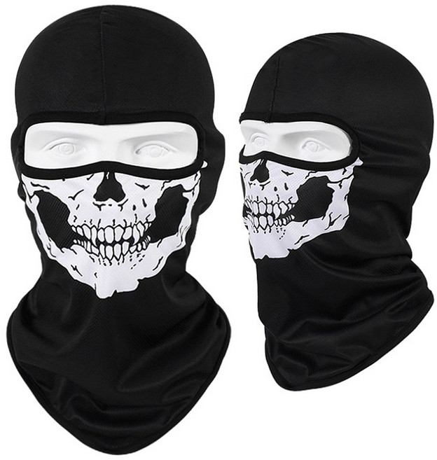 몰린 매쉬 UV 멀티스카프 해골마스크 오토바이 마스크, 화이트(풀), 1개