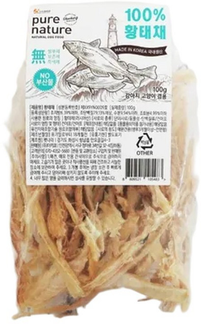 까로미 퓨어네이쳐 국산 황태채 100G 고양이간식 고양이간식, 1개