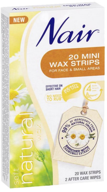 네어 소프트 네츄럴 미니 왁스 스트립 20매 Nair Soft Natural Wax Mini Strips, 1개