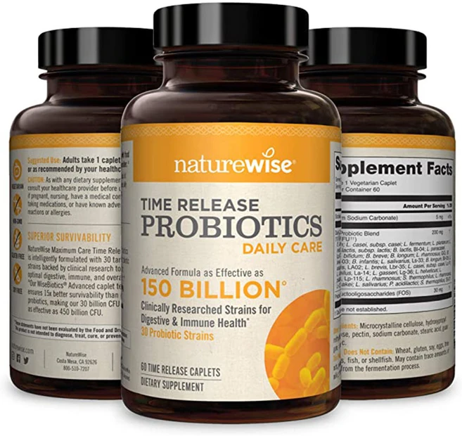 NatureWise Daily Probiotics 네이처와이즈 데일리 프로바이오틱스 150빌리언 60정, 1개 - 쿠팡