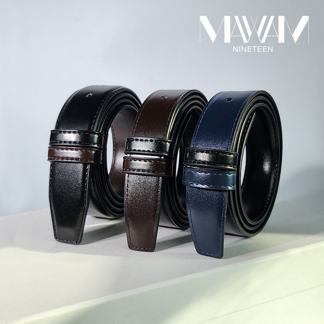 메이나인틴 가죽 자동벨트 끈 남성 명품 벨트 버클 호환 교체용 정장 빅사이즈 롱벨트 허리띠