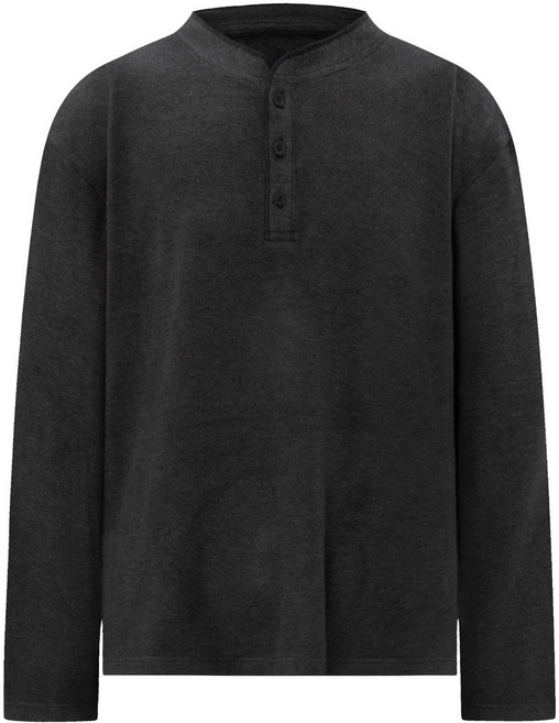 【復古老錢風】亨利領T恤 男式T恤 長袖T恤 打底衫 美式復古 純色基礎款 高級感面料 春秋季內搭 商務休閒百搭