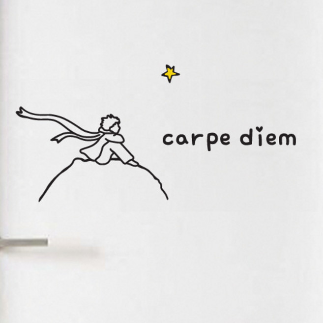 큐데코 어린왕자와 레터링스티커, 01.어린왕자와 카르페디엠 - 블랙