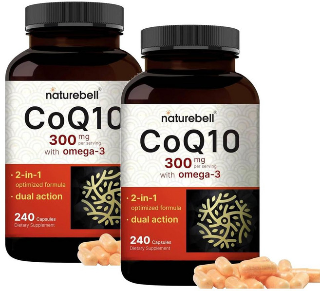 네이처벨 코큐텐 유비퀴논 300mg 위드 오메가3 캡슐 NatureBell CoQ10, 240정, 2개