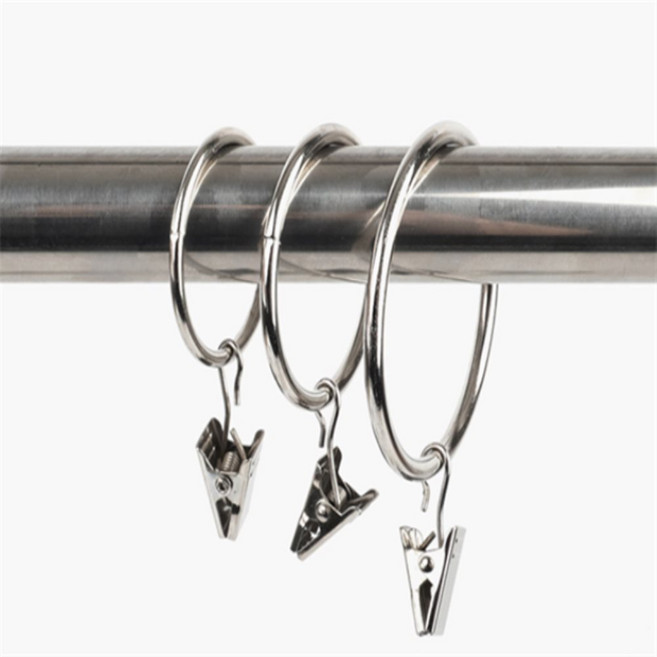 하플 10P 커튼링 집게 실버 커텐고리, 3 x 32mm