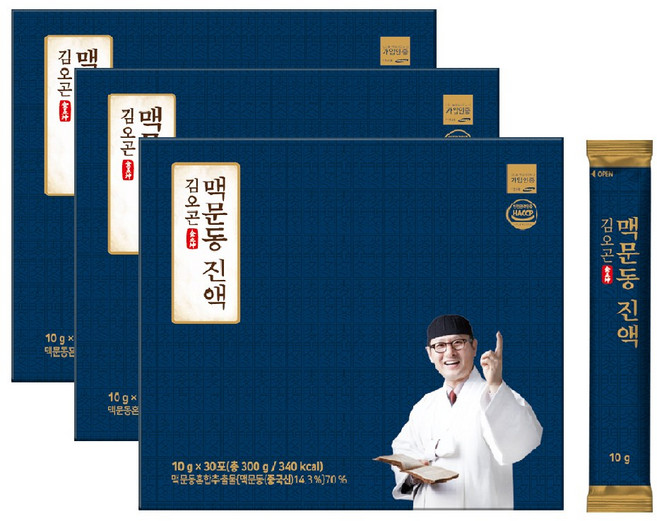 김오곤 맥문동진액 10g 30포 x 3박스(총90포), 300g, 3박스
