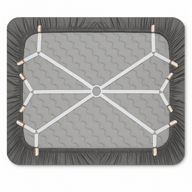 딜러버 12클립 침대패드 고정밴드 침대시트 고정집게, 화이트, 1개