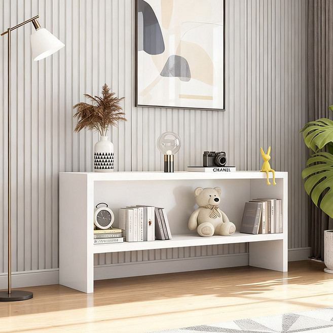 슬림형 tv 장식장 높은 수납장 미니 TV장, 화이트