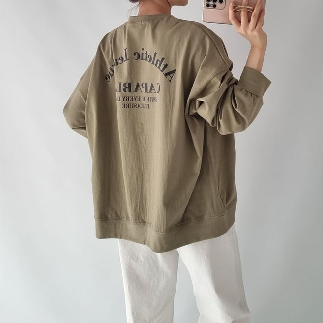 [라몬즈]케이퍼블 데일리 루즈핏 긴팔 박스 티셔츠