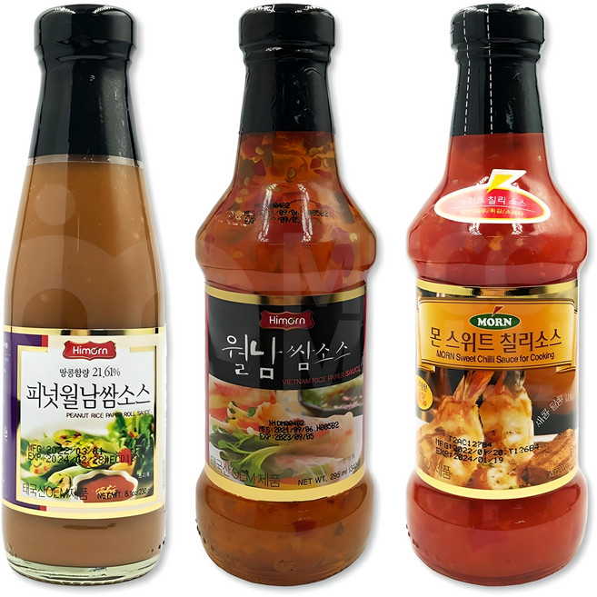 (메카몰) 월남쌈소스 3종 세트 // 하이몬 피넛 월남쌈소스 230ml + 하이몬 월남쌈소스 295ml + 몬 스위트 칠리소스 295ml, 1개