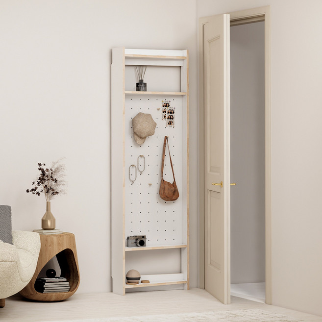 스탠드 타공보드 까꿍 타공선반 화이트, 단품