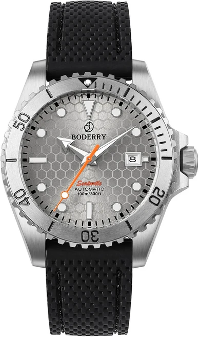 BODERRY Mens 자동 시계 40MM 스포츠 식 손목 다이버 100m 방수 사파이어 C3 Luminous Miyota 8215