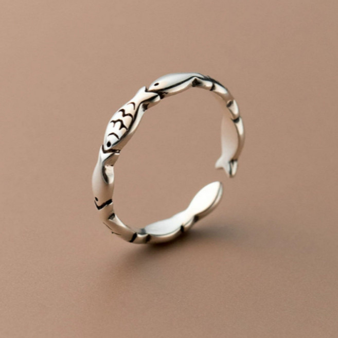 실버 물고기 반지 s925 은 반지