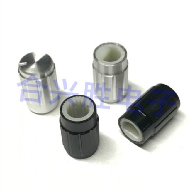 5조각 1016MM 알루미늄 합금 블랙 실버 오디오 인터콤 손잡이 D 축 플라워 샤프트 전위차계 인코더 캡 구멍, 01 Standard, 03 Silver Flower Shaft