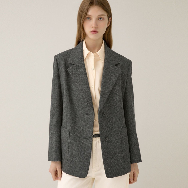 리스트 루즈핏 울 싱글 투버튼 자켓TWWJKP72060 TWWJKP72060-PGJ