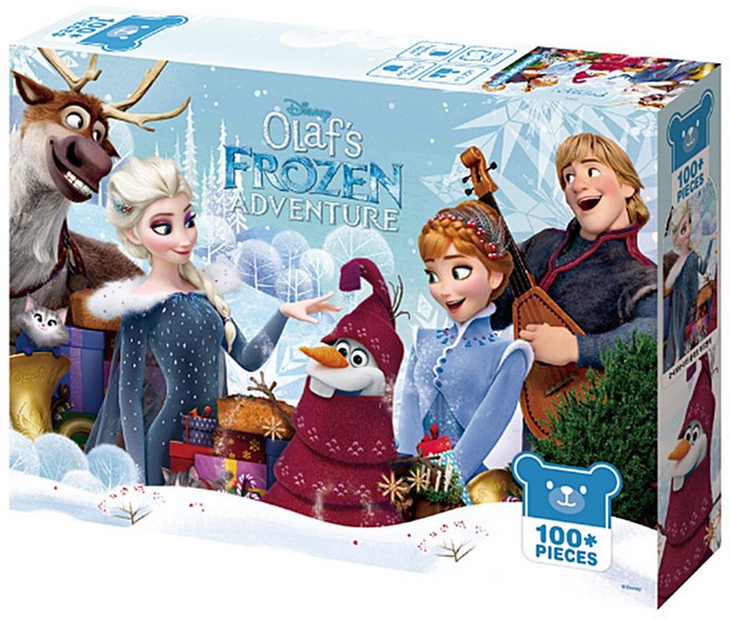 디즈니 겨울왕국 올라프 어드벤처 아동퍼즐 100피스 D-K100-015, 혼합색상, 1개