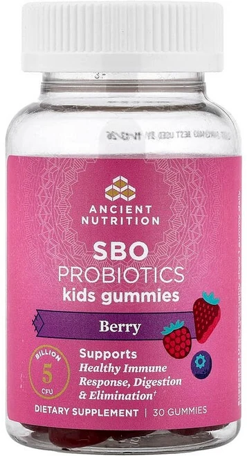 Ancient Nutrition 어린이 SBO 프로바이오틱 베리 맛 50억CFU 구미젤리 30개 ATN-02595, 30정, 1개 - 쿠팡