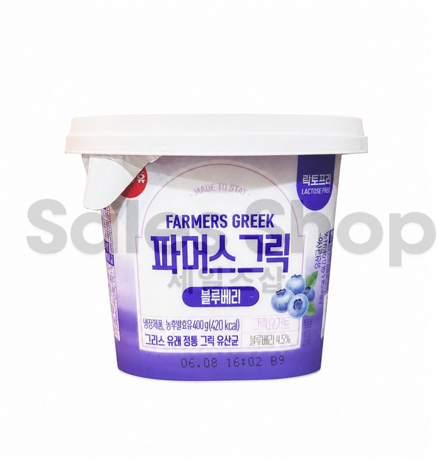 서울우유 파머스 그릭 요거트 블루베리, 400g, 6개