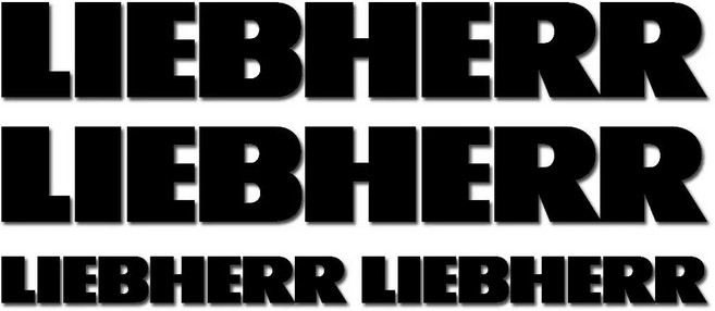 LIEBHERR 굴삭기 비닐 데칼 스티커용 4개/크기, 07 Black, 06 100cm