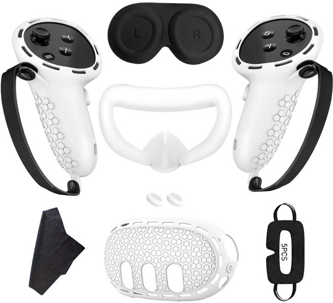 메타퀘스트3 악세사리 올인원 세트 7in1, 화이트, 1세트