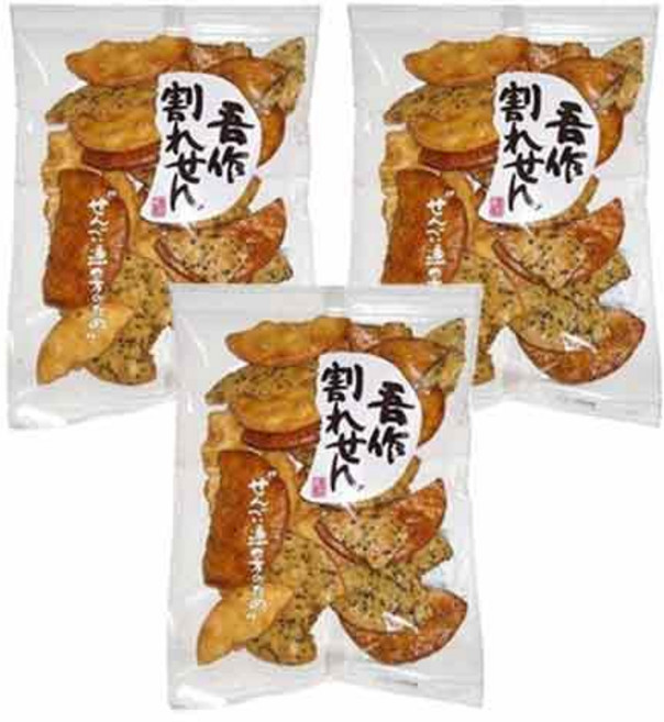 Miyasaka Beika 오작 깨진 센베이, 160g, 3개