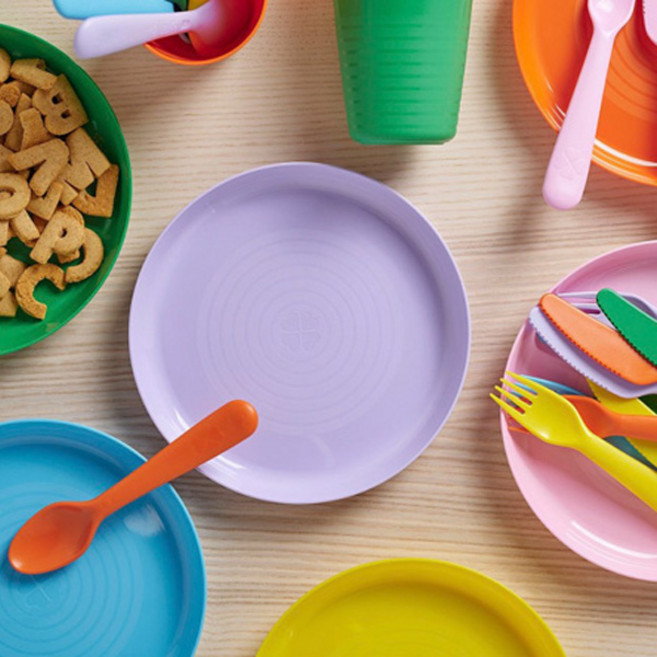 유아 키즈 플라스틱 접시 6개 1세트(비비드 컬러), 1개, 접시6개1세트, 다양한컬러(비비드컬러)
