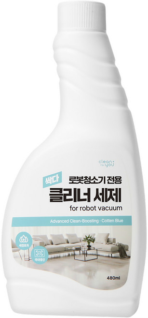 로봇청소기 전용 세제 세정제 로보락 에코백스 드리미 삼성 LG 코튼블루 싹다 고농축 클리너, 1개, 로보락 전용세제
