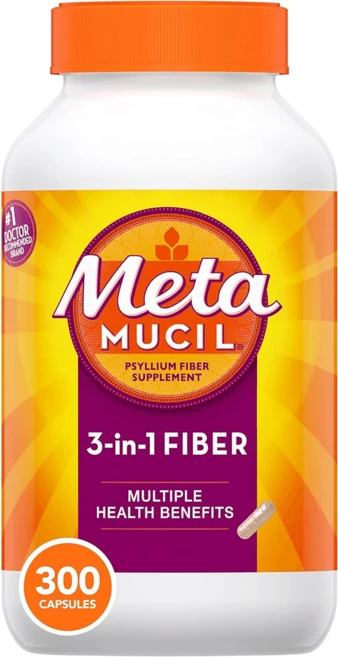 Metamucil 메타무실 실리엄 파이버 300캡슐 식이섬유 차전자피, 300정, 1개 - 쿠팡