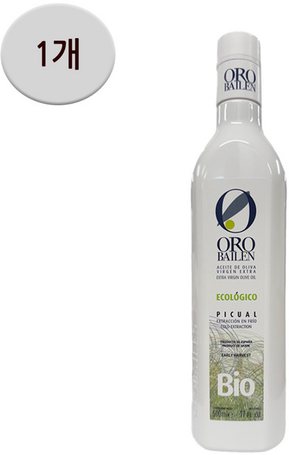 오로바일렌 바이오 피쿠알 유기농 엑스트라버진 올리브오일 냉추출방식 올레오칸탈, 500ml, 1개