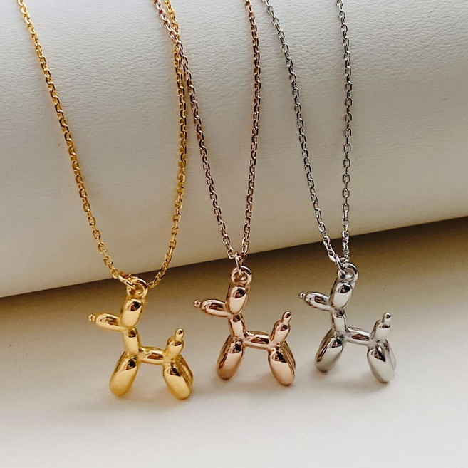 [써지컬스틸] 풍선 강아지 팬던트 목걸이