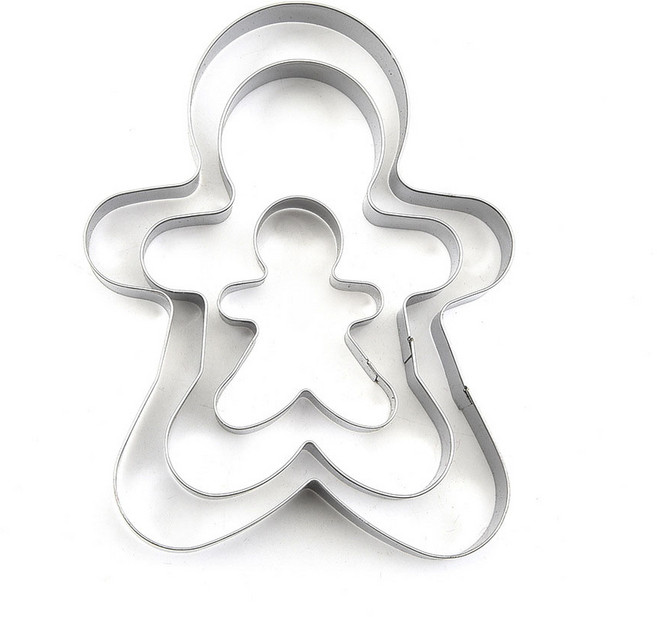 Yiye 진저브레드맨 쿠키커터 3종 세트, 1개, 스테인리스 스틸