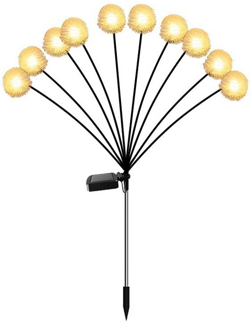 太陽能燈 蒲公英造型 庭院裝飾燈 戶外防水景觀燈, 10頭（常亮+閃爍）, 插地燈