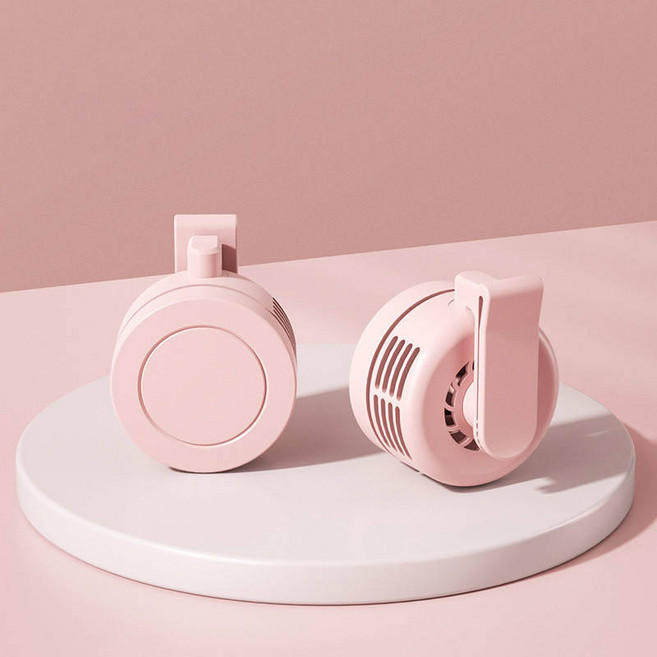 USB 충전식 휴대용 무소음 미니 날개없는 선풍기 셔츠 클립형 사이클론 팬 허리 클립 목걸이형, Cherry Blossom