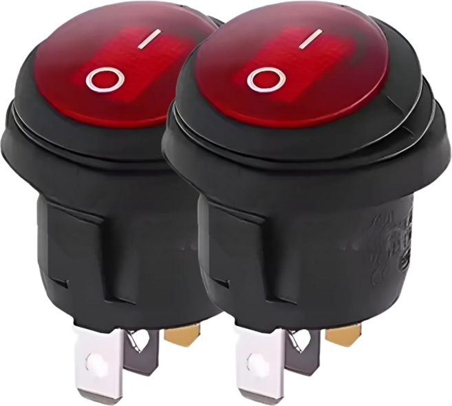 포그디 LED 온오프 방수 시소 토글스위치 레드, 2개입