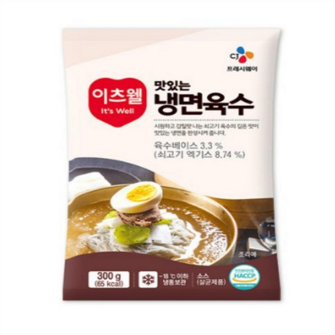 CJ프레시웨이 이츠웰 맛있는 냉면육수 단품, 125개, 300g