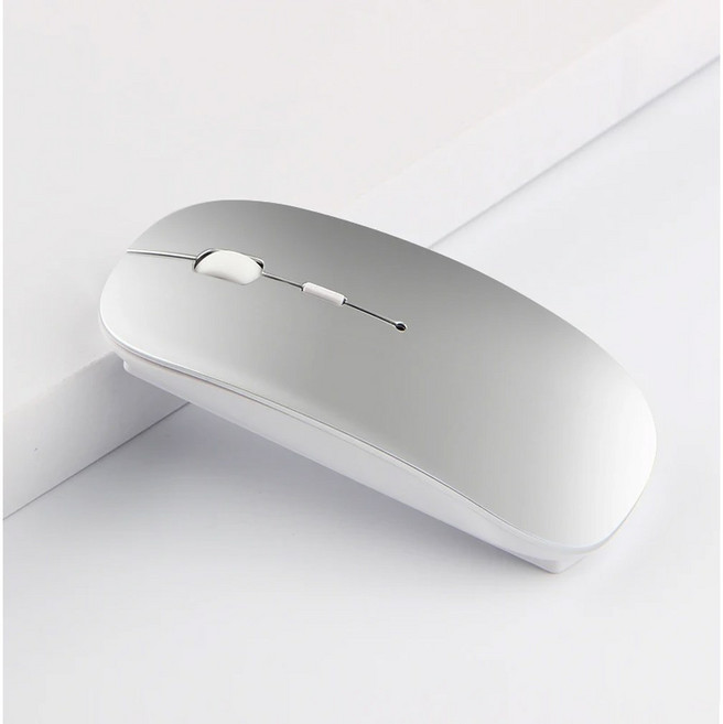 Apple MacBook Air Pro Retina 용 Bluetooth 마우스 11 12 13 15 16 mac book 노트북 무선 마우스 충전식 음소거 게임용 마우스, 2.4Gsilvery 2