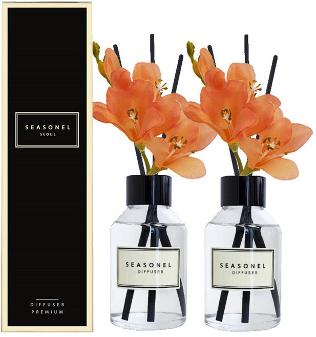 [1+1 이벤트] 시즈넬 플라워 디퓨저 피치 프리지아, 석류, 2개
