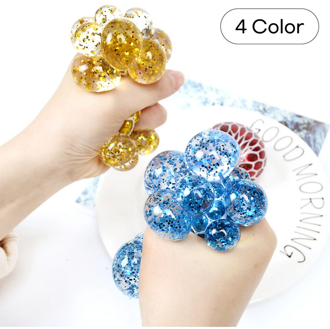 포도알 주물럭 펄 반짝이 글리터 말랑이 구디백 답례품 학원선물, 샤이니펄포도송이