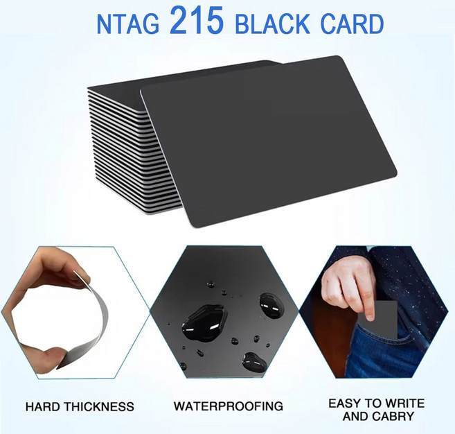 5/10개 NFC 카드 블랙 블랭크 NTAG215 504바이트 태그 태그모가 작성한 스위치용 태그 모든 NFC 휴대폰에 사용 가능, 5pcs