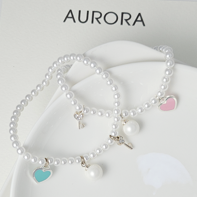 하트참 진주 팔찌