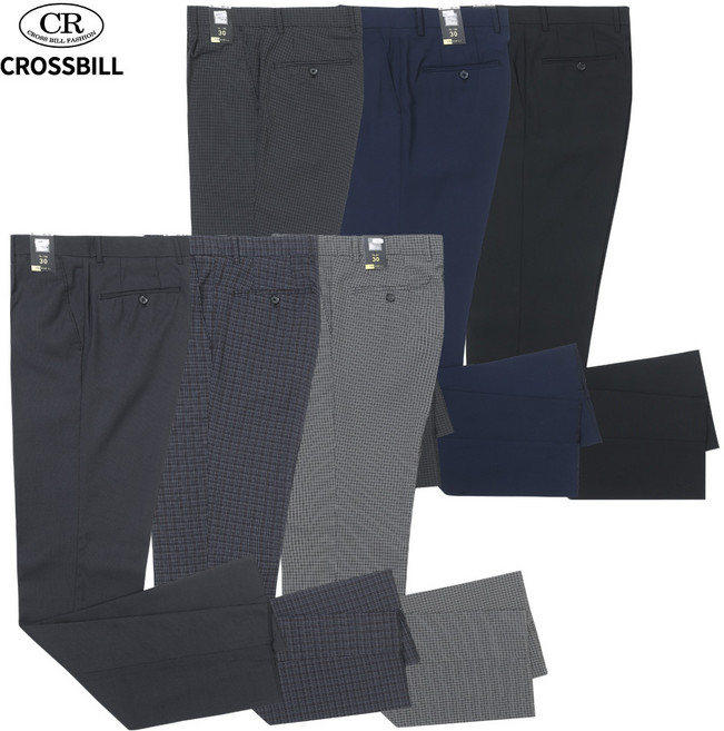 크로스빌 여름 남성 쿨 엠보 원턱 신사바지 정장바지 중년바지 남자 골프바지 골프웨어