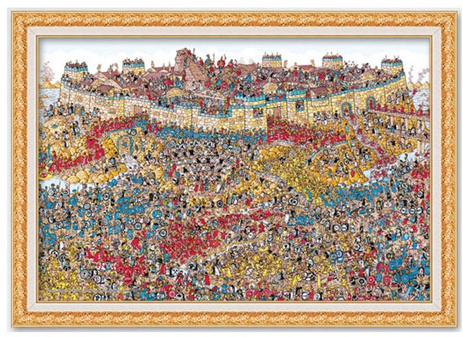 1000피스 직소퍼즐 월리를 찾아라 트로이전쟁 (액자옵션선택) AL3303, 1개, 퍼즐+매트골드 직소퍼즐액자포함, 1000조각