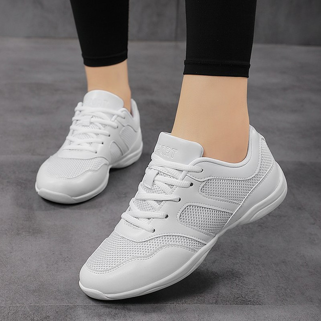 여성 라라체화 에어로빅화 통기성 우수 편안한 착용감 내구성 강화 훈련용 운동화 기초 훈련 환호 응원 특기 공연 롤링 동작 점프 동작 및 발가락 지점 등 연습